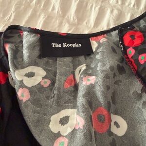 The Kooples Black and Red Floral Blouse